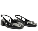 Sapatilha Slingback Maxi Tachas Salto Bloco Preta