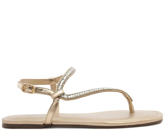 Sandália Rasteira Tira Assimétrica Glam